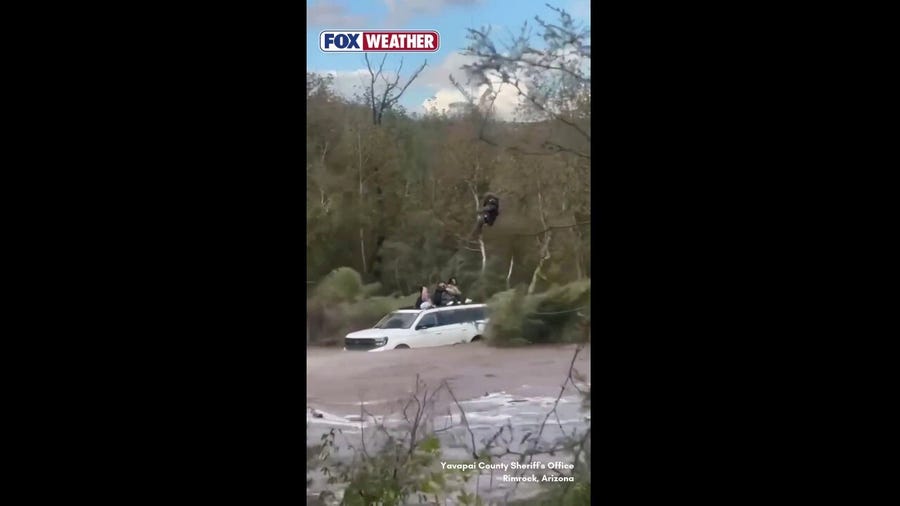Four rescued after vehicle swept away in Arizona flood
