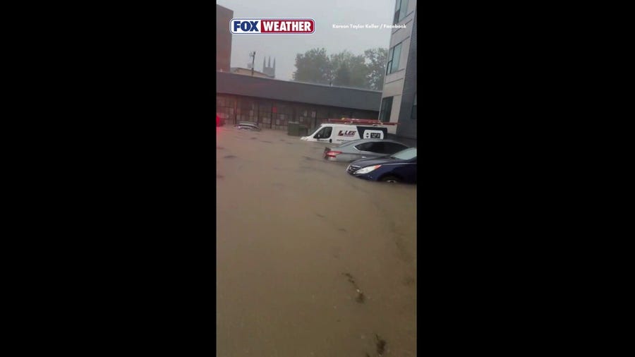 Cars fall victim to heavy flooding in Knoxville, Tennessee