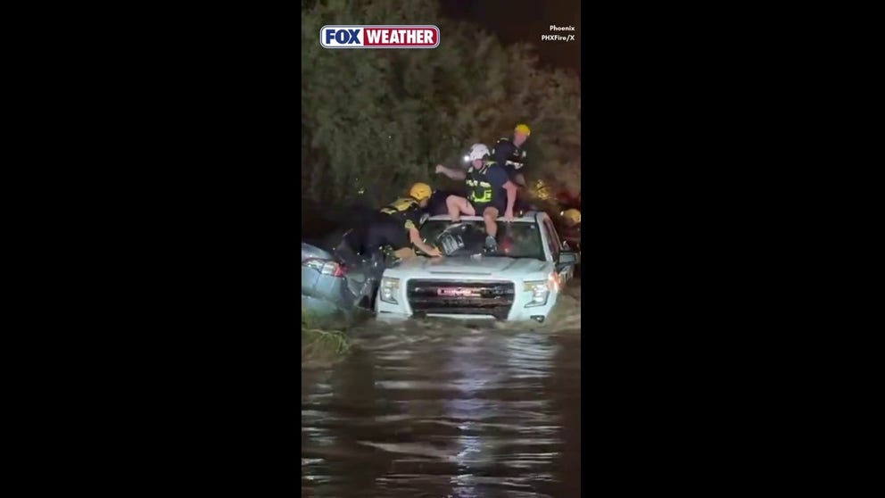 6 people were rescued in Phoenix after intense storms triggered flash flooding in Arizona and southern Nevada on Friday. The flood threat will increase for Central Arizona and other parts of the Four Corners through the weekend.