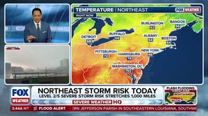 Severe storm risk for portions of the Northeast