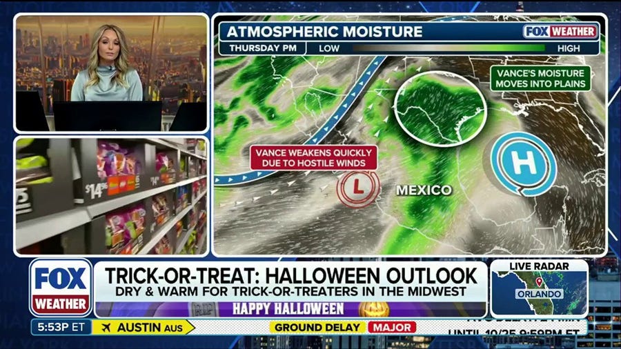 Millions brace for wet Halloween weekend as Tropical Storm Vance's moisture spreads across US
