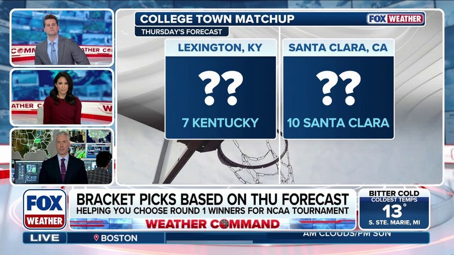 Meteorologists pick round 1 college basketball bracket winners based on forecasts