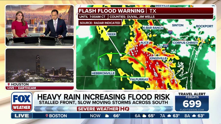 Rounds of heavy rain trigger Flash Flood Warnings across Texas and the South, with more storms ahead