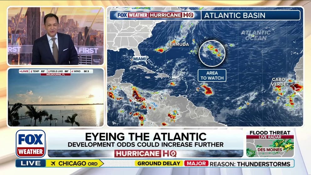 Tropical development odds are ticking up in the Atlantic. The area to watch now has a medium chance of organizing as it could drift into a brief window of more favorable conditions later this week. Full outlook:
