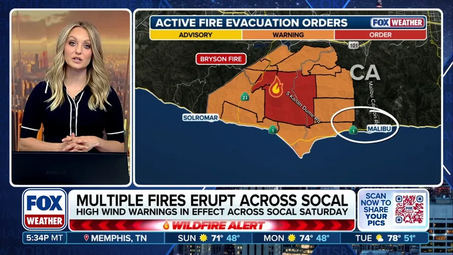 Santa Ana Winds fuel multiple Southern California wildfires