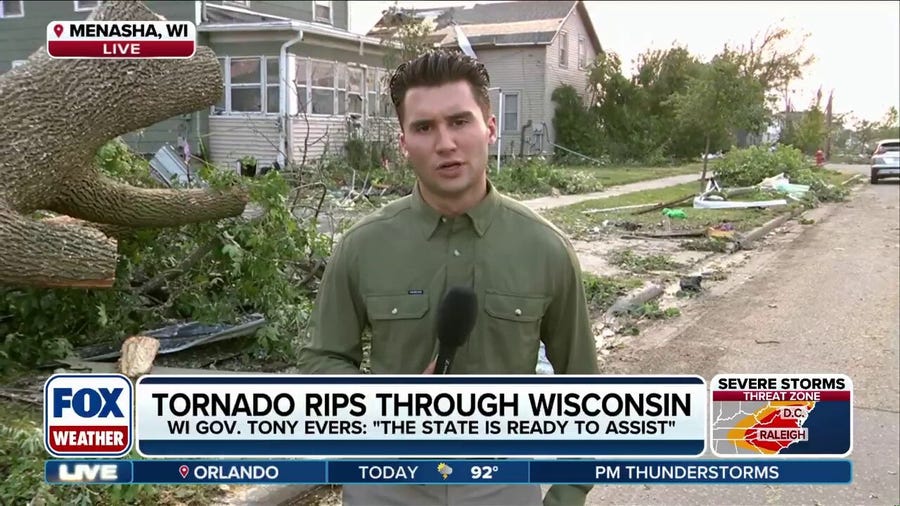 Tornado leaves trail of destruction across cities in Wisconsin's Fox Valley