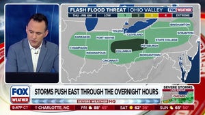 Severe storms to continue overnight into the Mid-Atlantic, bringing large hail and gusty winds