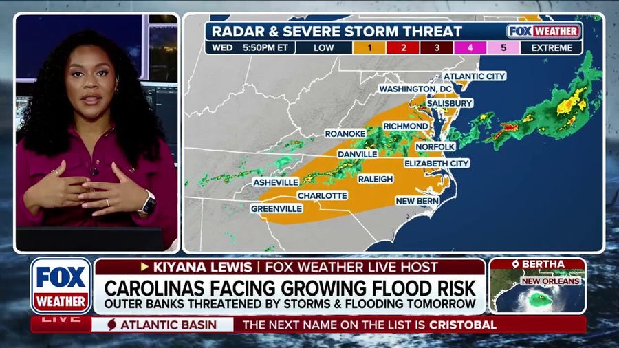 Carolinas face a growing flood threat amid severe storms