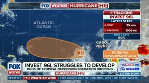 Invest 96L struggles to develop in the Atlantic