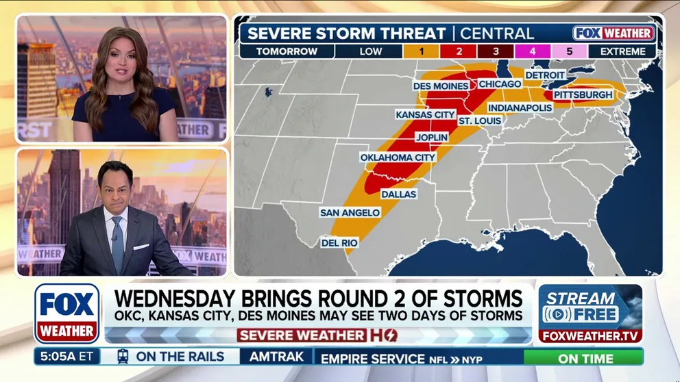Parts of the Midwest and the Plains are once again in the bull's-eye of an expansive severe weather threat that covers more than 130 million people from Texas to New York.