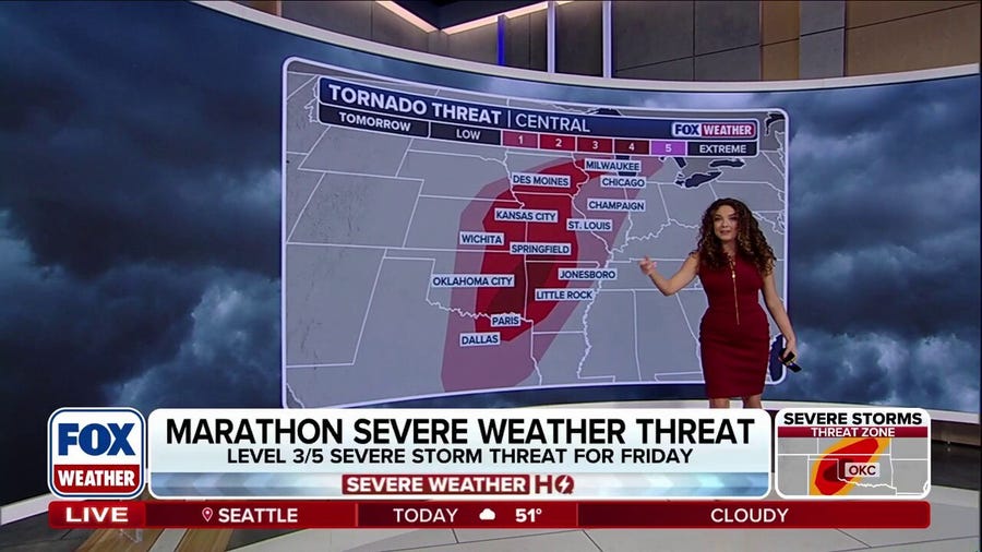 1,000 miles of severe storms threaten millions Friday