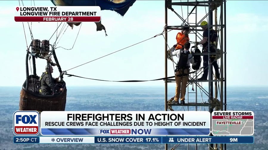 Hot Air Balloon caught in cell tower prompts high stakes rescue