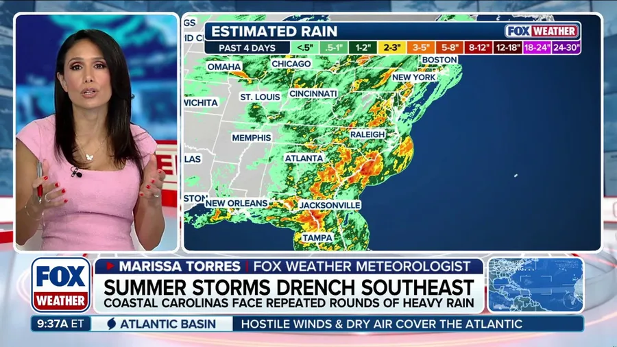 Summer storms drench the Southeast 