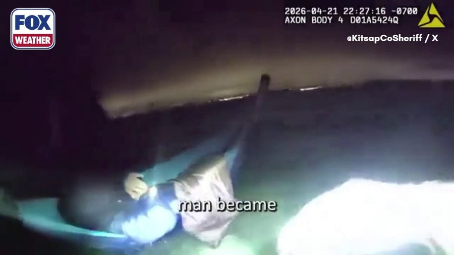 Watch: Double amputee rescued after being stranded by high tide in Washington