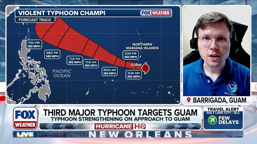 Champi rapidly intensifies into a Violent Typhoon and could make rare direct landfall on Guam