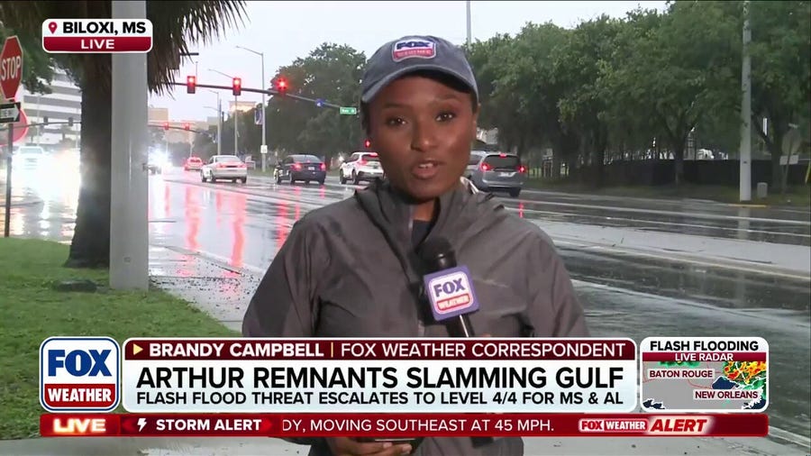 Post-Tropical Storm Arthur unleashes High Risk Level 4 flood threat to Mississippi