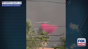 Watch: Air tankers drop water on Bain Fire in California's Riverside County