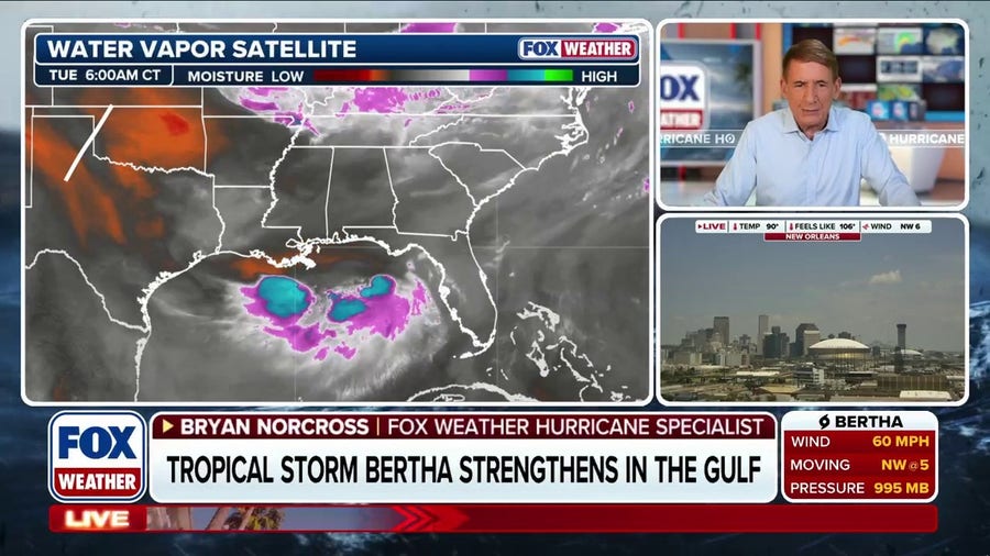 Exclusive analysis of Tropical Storm Bertha as it barrels toward the Gulf Coast