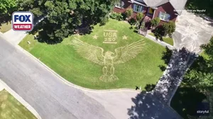 LEGENDARY LAWN: Alabama resident transforms lawn into patriotic mural for July 4th