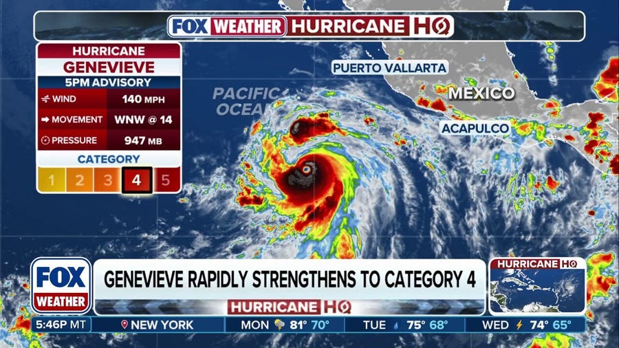 Tropical threats grow as two hurricanes spin across Pacific