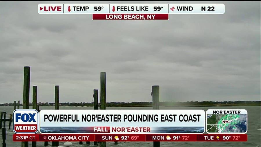 Major nor'easter pounds East Coast with strong wind gusts and dangerous surf