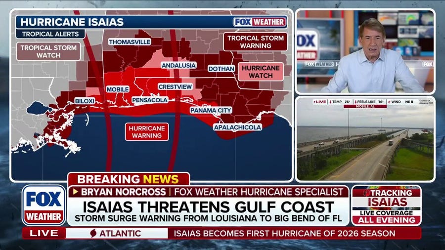 Exclusive analysis: Alerts expand across the Gulf Coast as Hurricane Isaias gradually strengthens