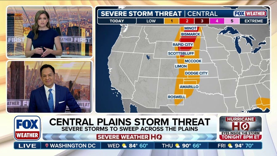Severe storms to reignite over Plains from North Dakota to Texas with more large hail possible