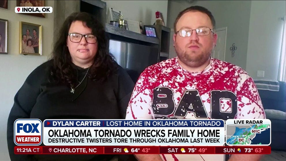 HOMES DEMOLISHED: Cheyenne and Dylan Carter join FOX Weather to share how a powerful tornado tore their home apart, their frightening survival story, and the road to recovery. 