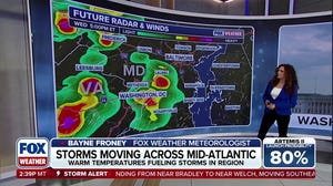 Days of severe weather begin in the Mid-Atlantic with gusty winds and thunderstorms