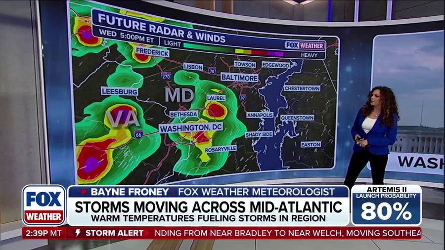 Days of severe weather begin in the Mid-Atlantic with gusty winds and thunderstorms