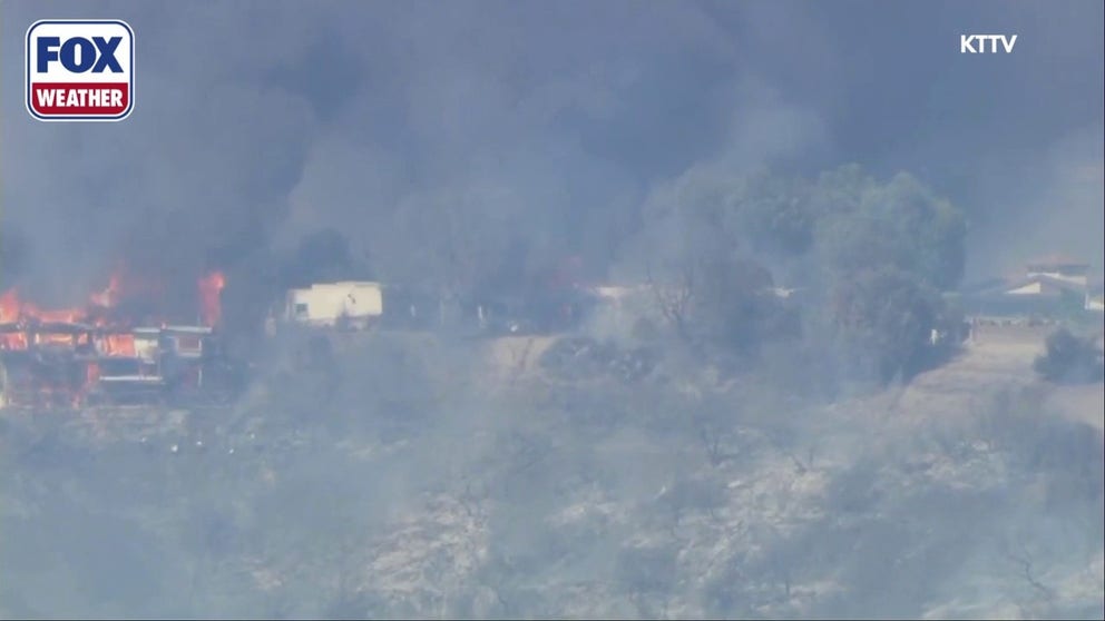 🔥 SPREADING FLAMES: The Palos Fire in Los Angeles continues to spread as a home in the area is engulfed in flames as firefighters work to save what they can. The Palos Fire is currently spread across 12 acres.