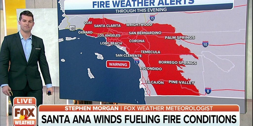 Strong Santa Ana Winds Creating Critical Fire Weather Conditions In ...