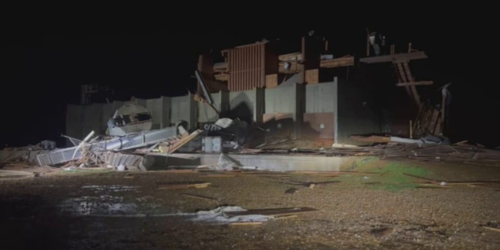 Tornado damage in AR shows destroyed cell tower Latest Weather Clips FOX Weather