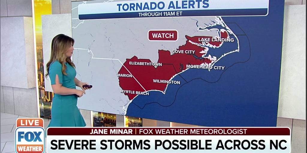 Severe thunderstorms, possible tornadoes threaten eastern Carolinas