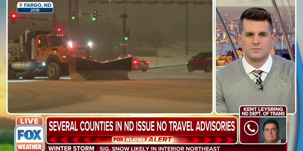 Three quarters of North Dakota under travel alerts due to winter storm