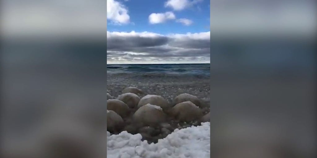 Ice balls, a rare phenomenon, spotted on Lake Michigan