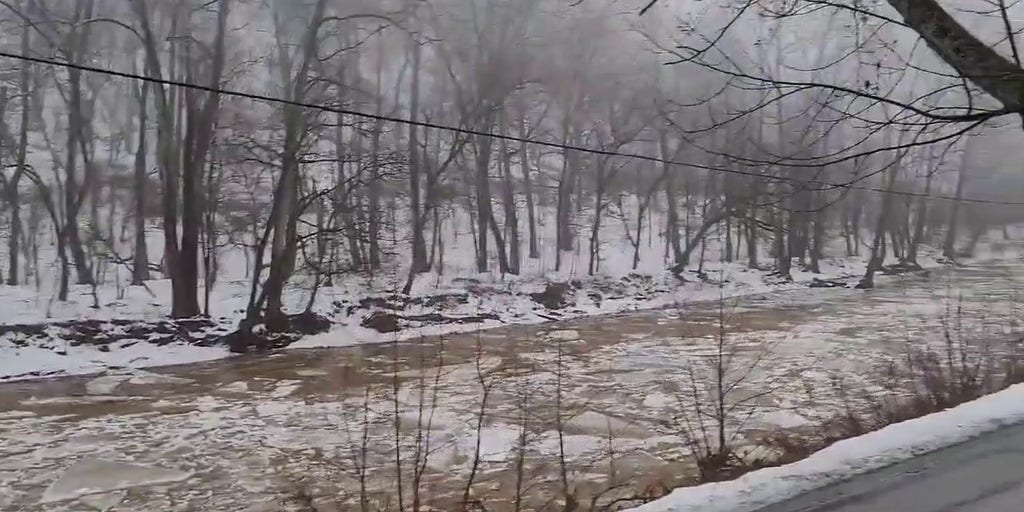Ice flowing along Fish Creek in West Virginia Latest Weather Clips