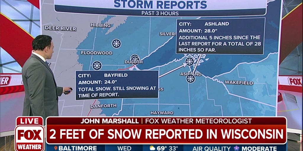 Parts of Wisconsin receive 2 feet of snow with winter storm Latest