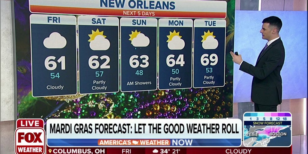 mardi gras 2025 weather forecast