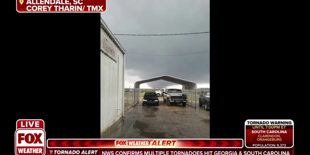 Tornado spotted from Allendale, South Carolina Latest Weather Clips