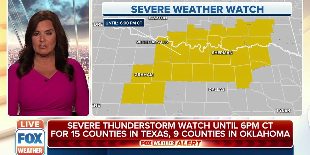 Severe thunderstorm watch issued for parts of Texas Oklahoma