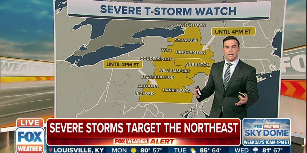 Severe Thunderstorm Watch issued for parts of NY and PA through Monday