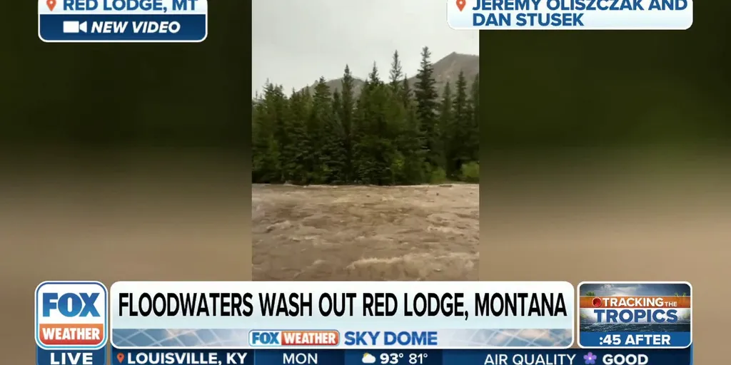 Watch Floodwaters wash out Red Lodge, Montana Latest Weather Clips