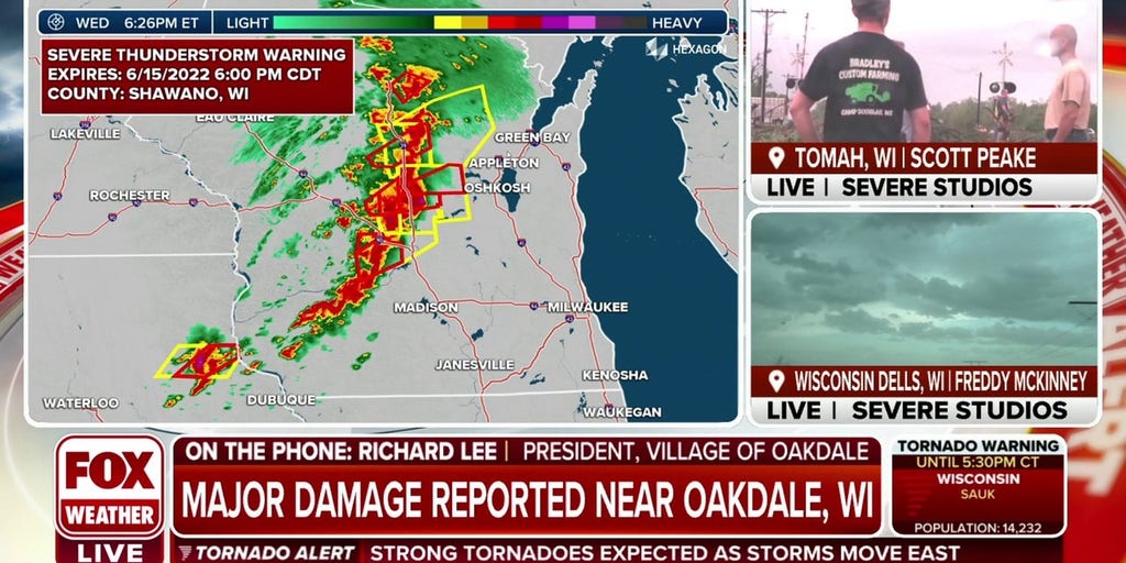 Semi trucks likely overturned by tornado, says Village of Oakdale