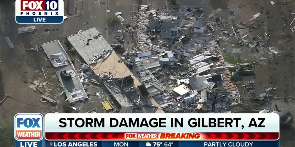 Monsoon storm causes widespread damage in Gilbert, Arizona Latest
