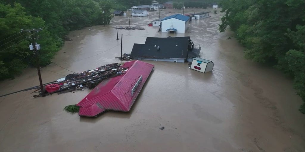 Watch Drone video shows homes and cars underwater from flooding in
