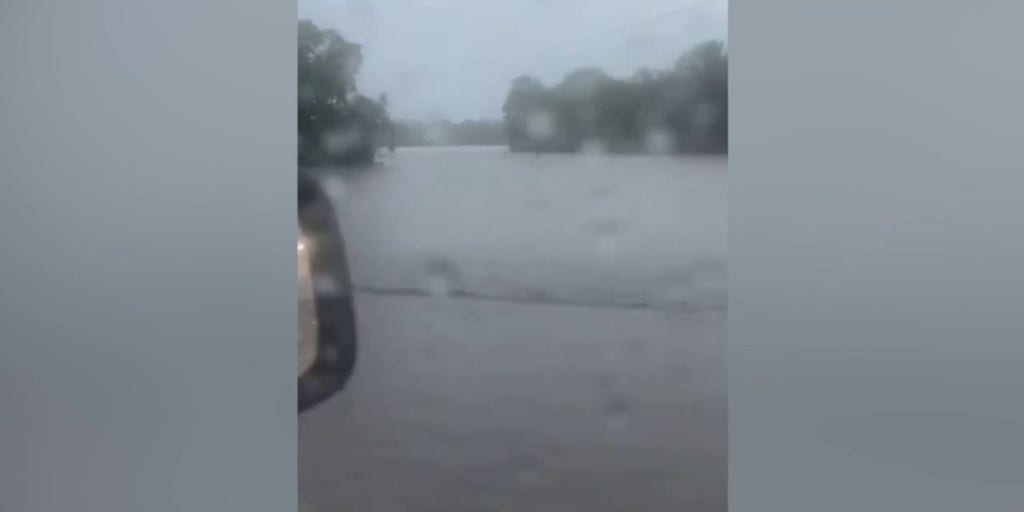 Roads inundated by floodwaters in Mesquite, Texas Latest Weather
