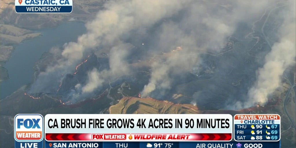 Route Fire in California quickly burned over 4K acres in just 90 minutes | Latest Weather Clips | FOX Weather