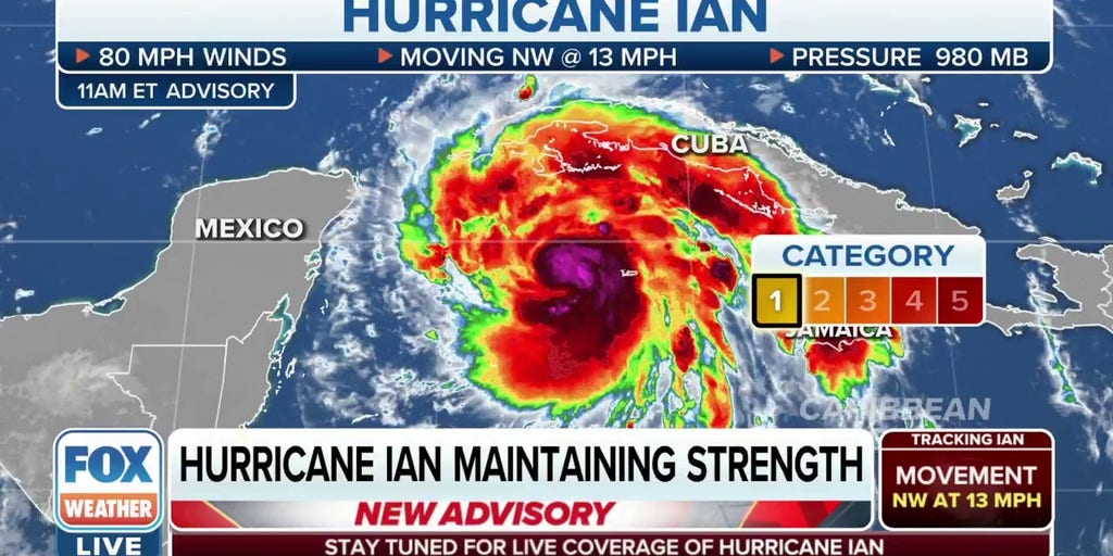 Hurricane Ian continues to strengthen, winds now at 80 mph | Latest ...