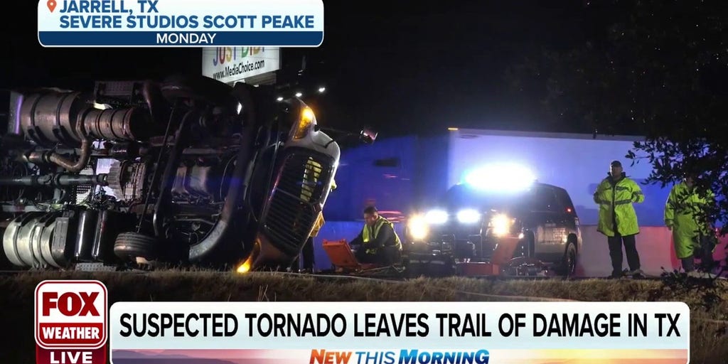 Suspected tornado leaves trail of damage along I35 in Jarrell, Texas